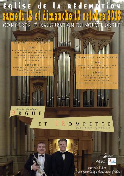 Affiche des concerts d'inauguration (réalisée par Michel Delajarte)